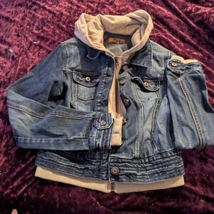 Plugg Blue and Cream Layered Jean Jacket